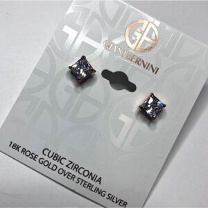 171 Giani Bernini Rose Gold over sterling 925 6mm  CZ stud earrings $40